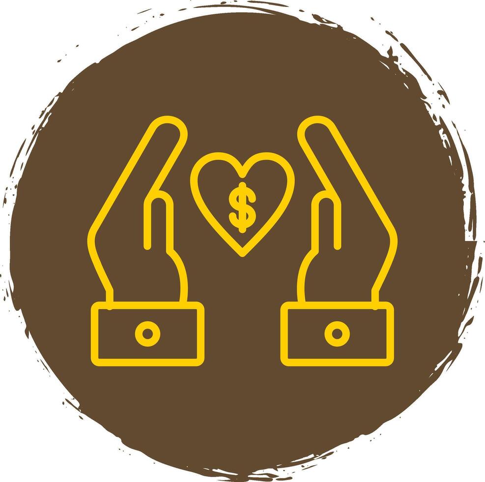 Chrity Donation Line Circle Sticker Icon vector