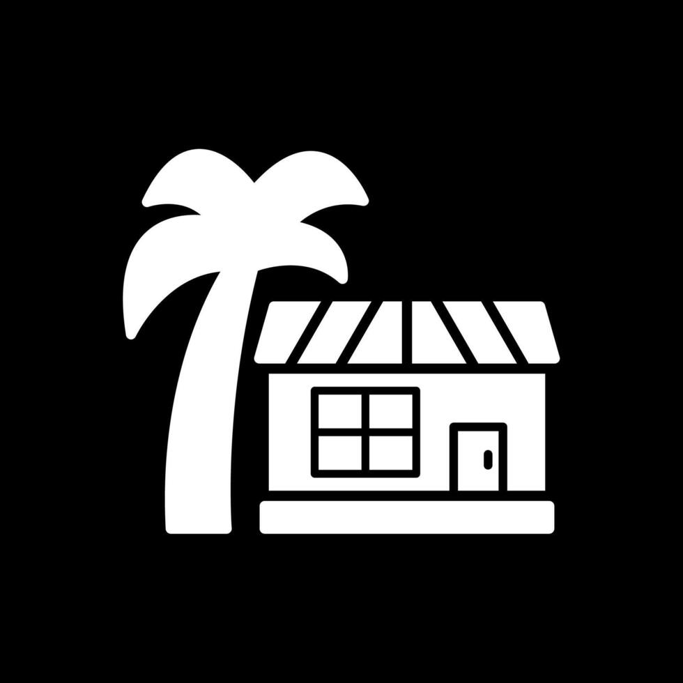 Palm Tree Glyph Inverted Icon Design vector