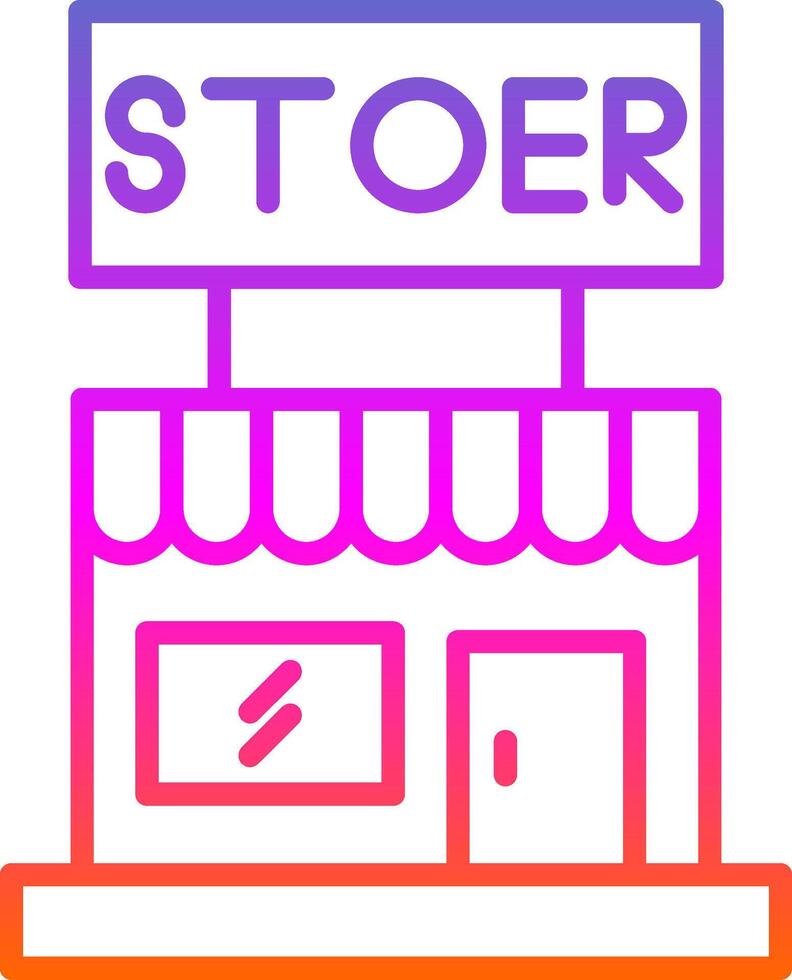 Store Line Circle Sticker Icon vector