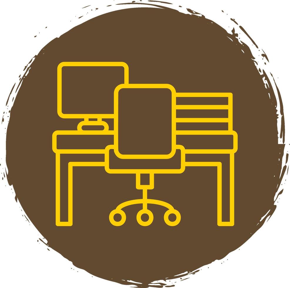 Workspace Line Circle Sticker Icon vector