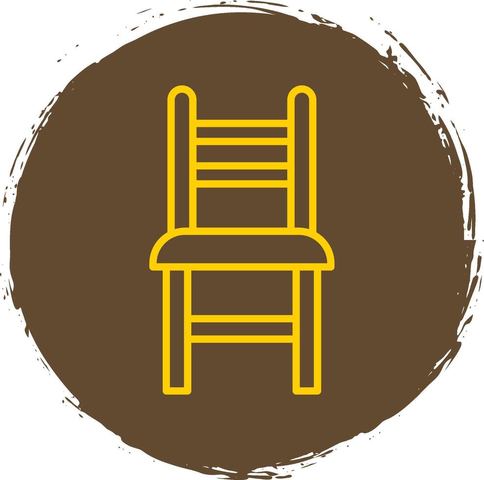 Dining Chair Line Circle Sticker Icon vector