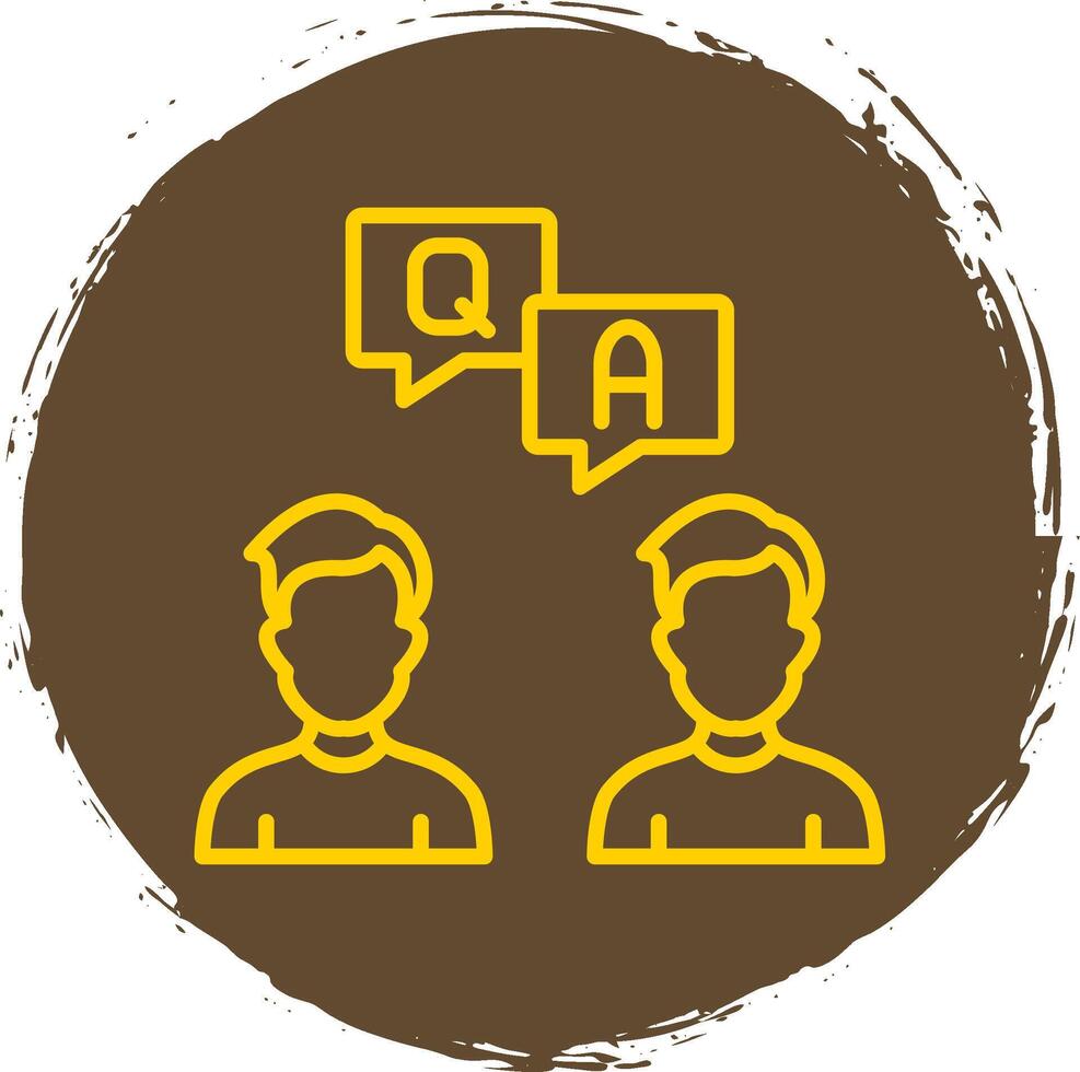 Question And Answer Line Circle Sticker Icon vector