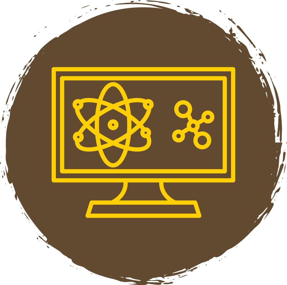 Computer Science Line Circle Sticker Icon vector