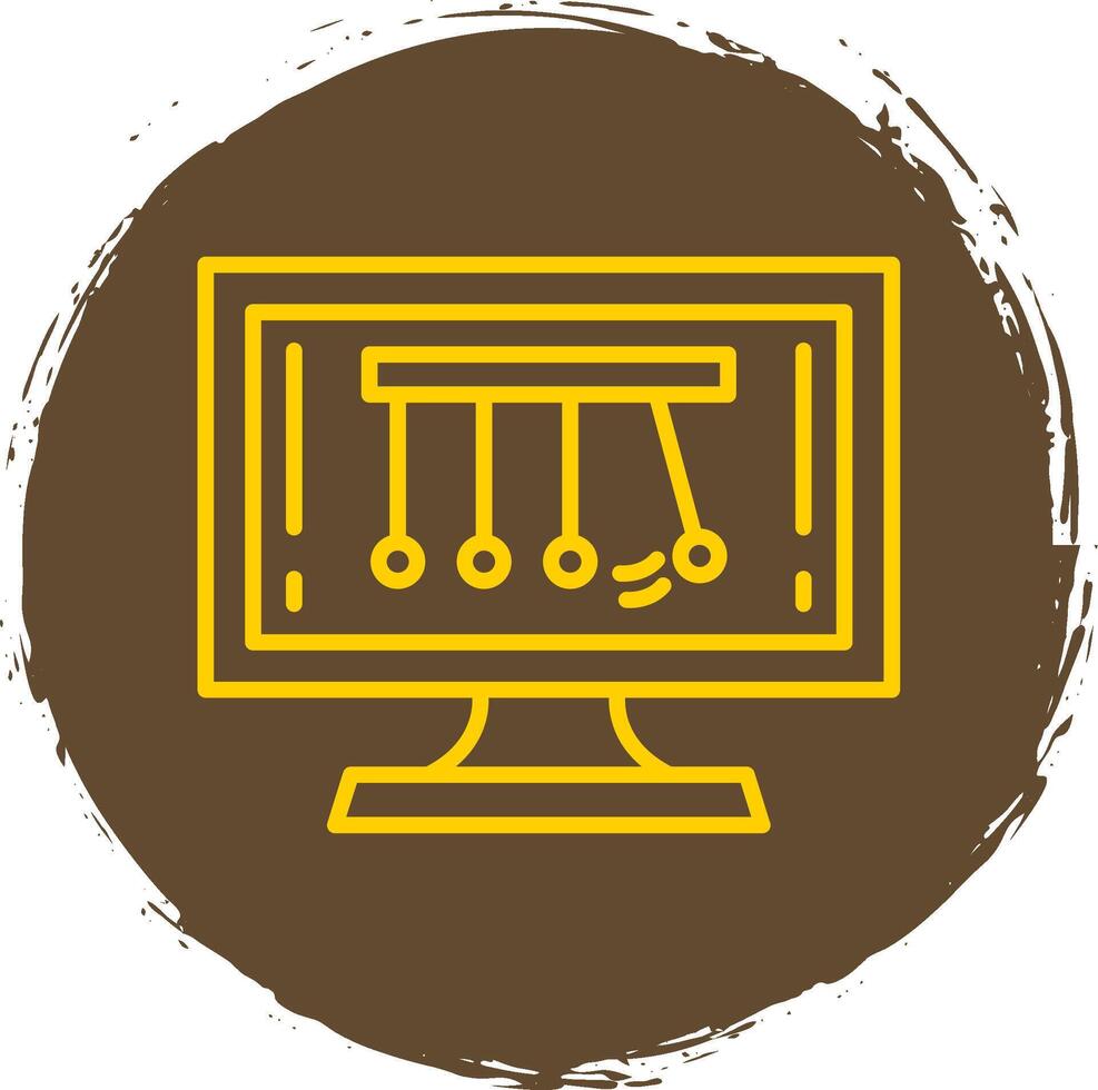 Newtons Cradle Line Circle Sticker Icon vector