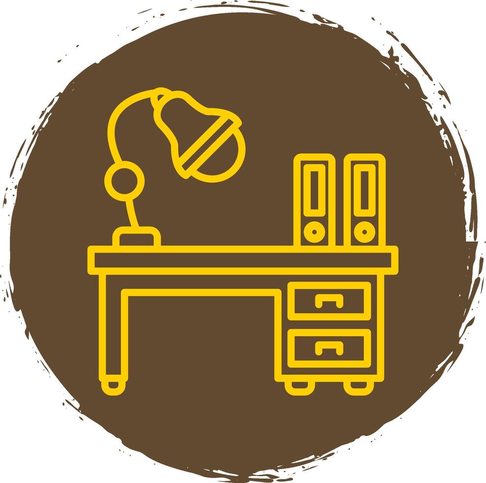 Workspace Line Circle Sticker Icon vector