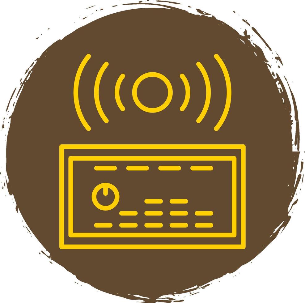 Sound System Line Circle Sticker Icon vector
