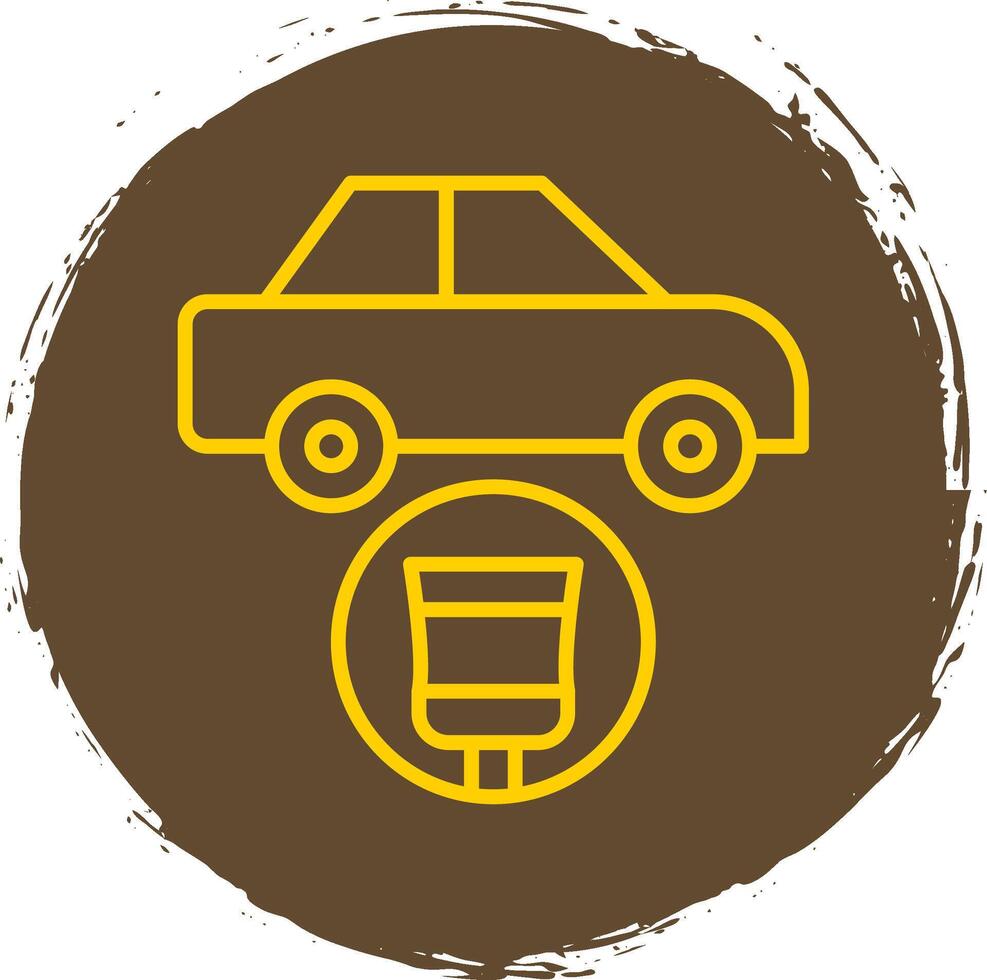 coche pintura línea circulo pegatina icono vector