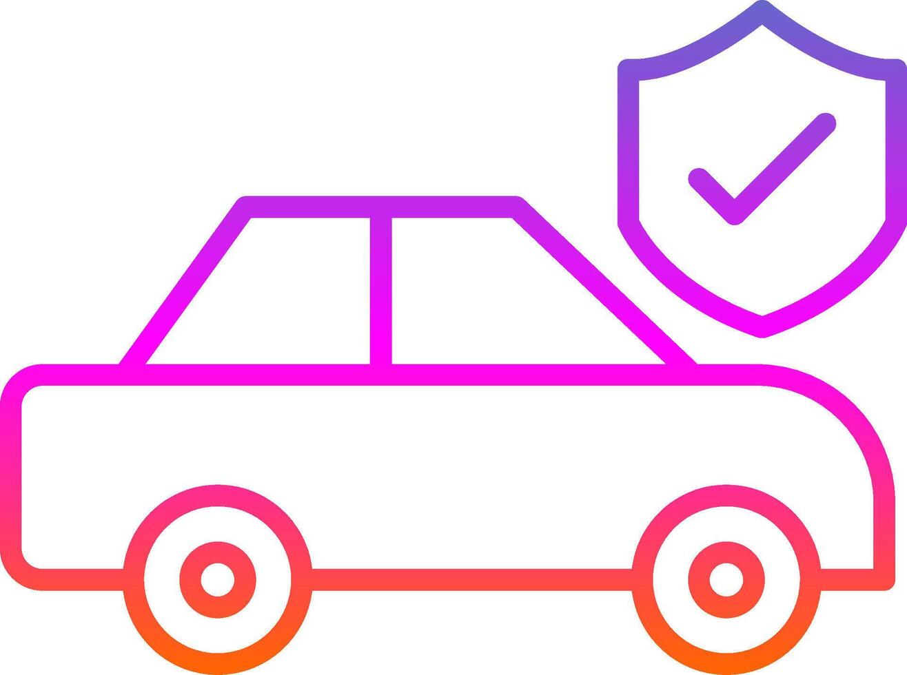 coche seguro línea circulo pegatina icono vector