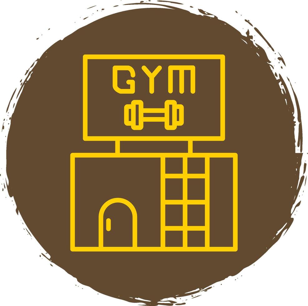 Gym Line Circle Sticker Icon vector