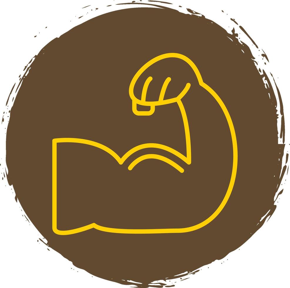 Body Builder Line Circle Sticker Icon vector
