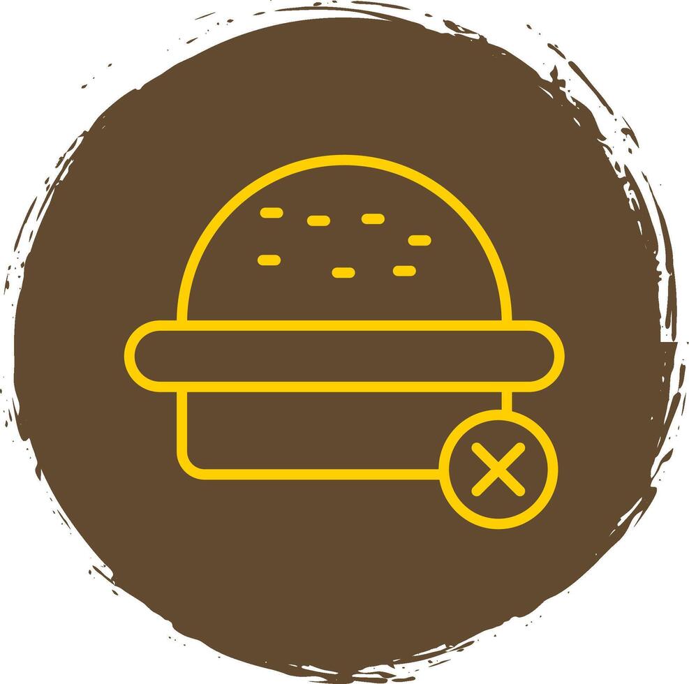 No Burger Line Circle Sticker Icon vector