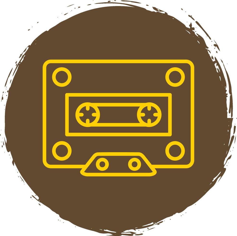 Cassette Line Circle Sticker Icon vector