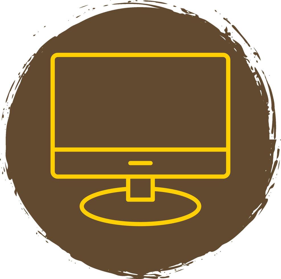 Lcd Line Circle Sticker Icon vector