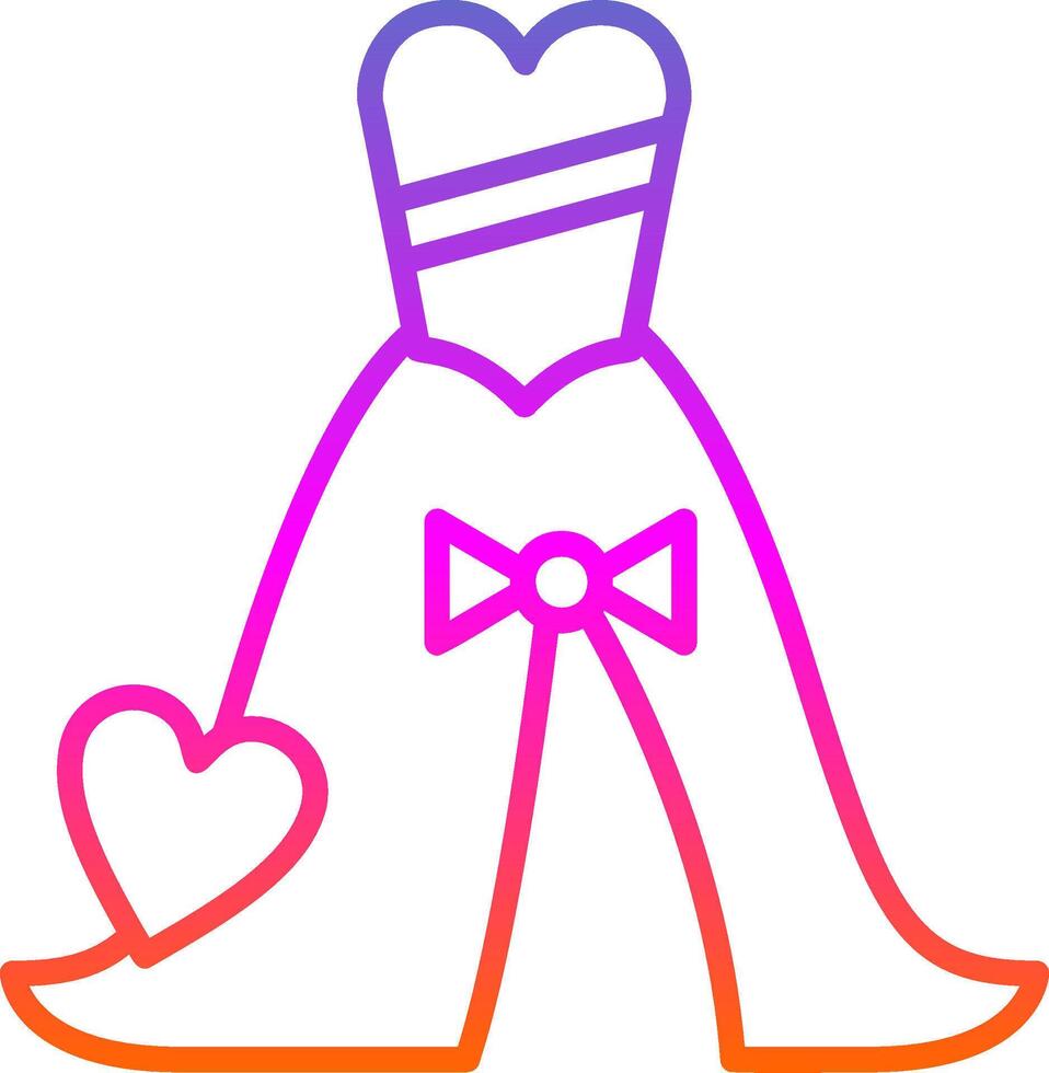 Wedding Dress Line Circle Sticker Icon vector