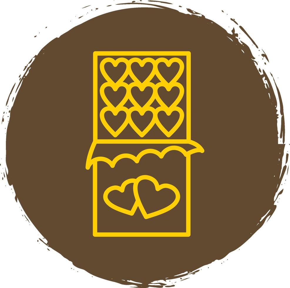 Chocolate Bar Line Circle Sticker Icon vector