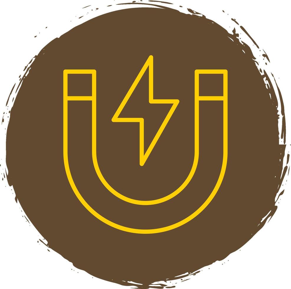 Magnet Line Circle Sticker Icon vector