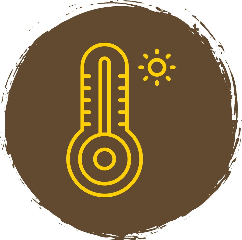 Thermometer Line Circle Sticker Icon vector