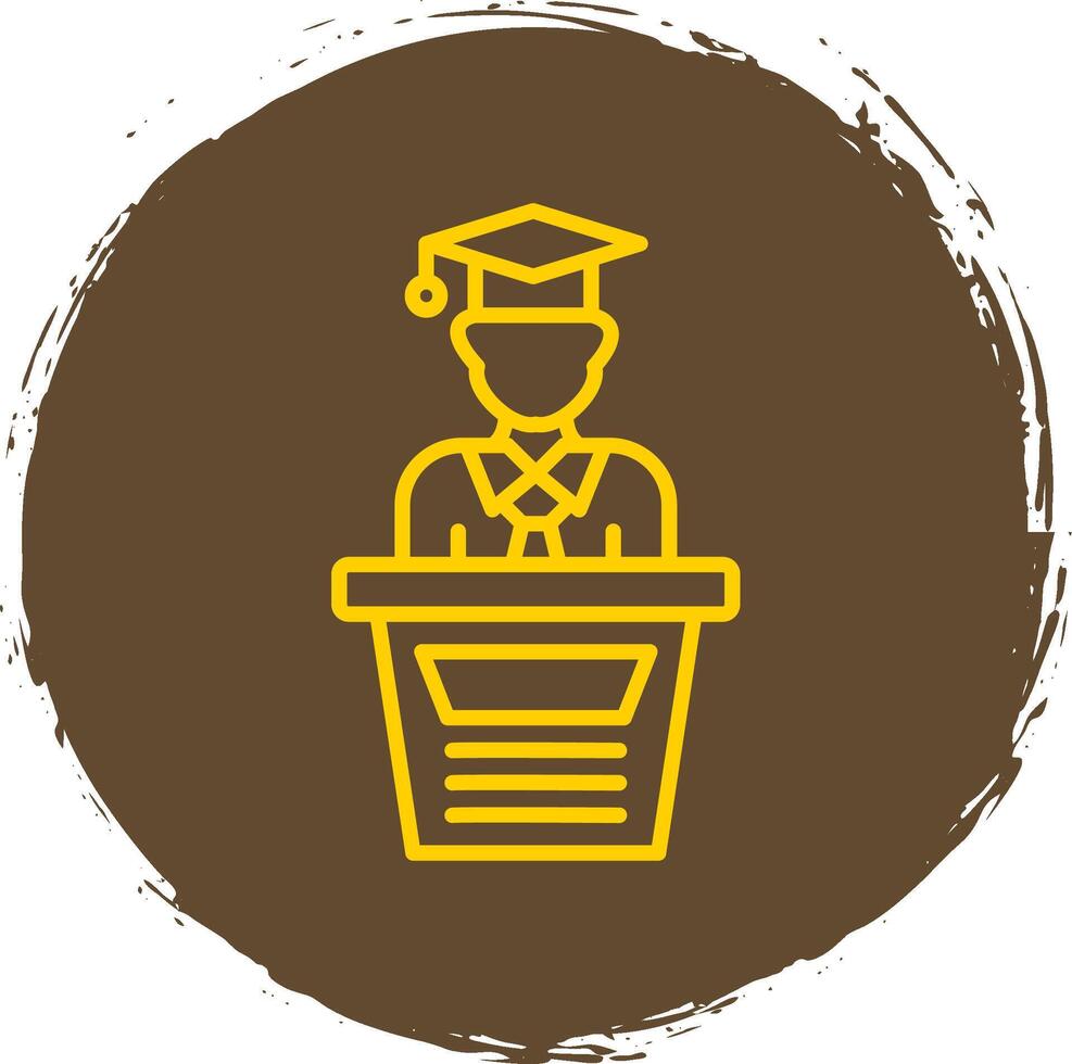 Graduation Line Circle Sticker Icon vector