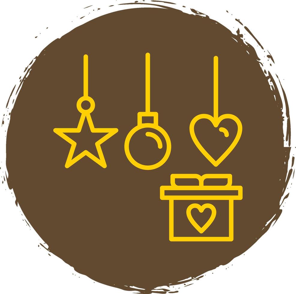 Decoration Line Circle Sticker Icon vector