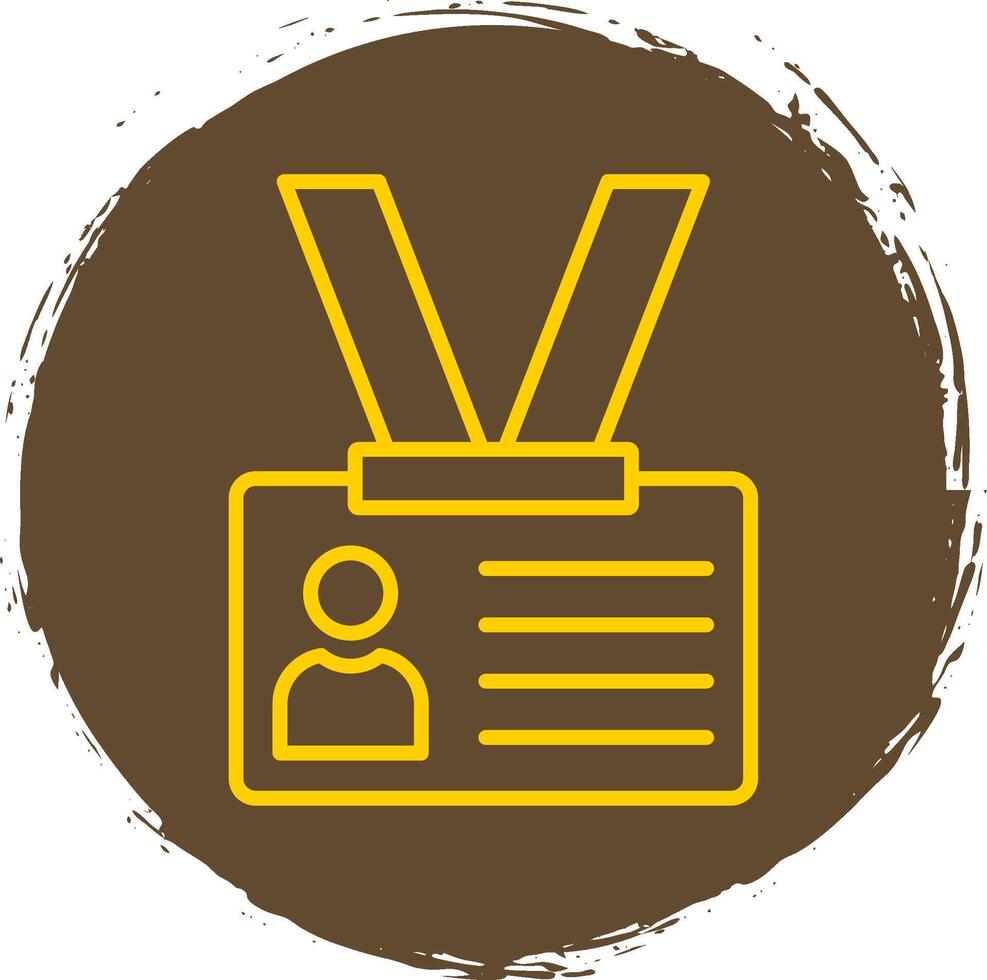 Identification Card Line Circle Sticker Icon vector