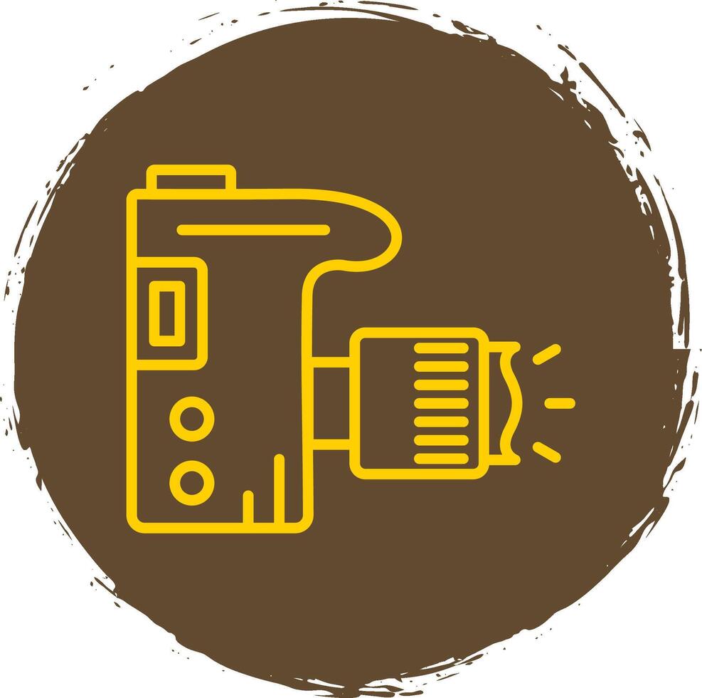 Photo Line Circle Sticker Icon vector