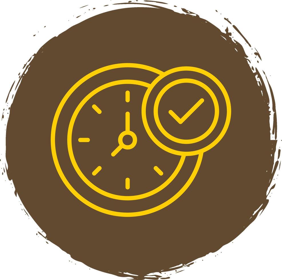 Clock Line Circle Sticker Icon vector