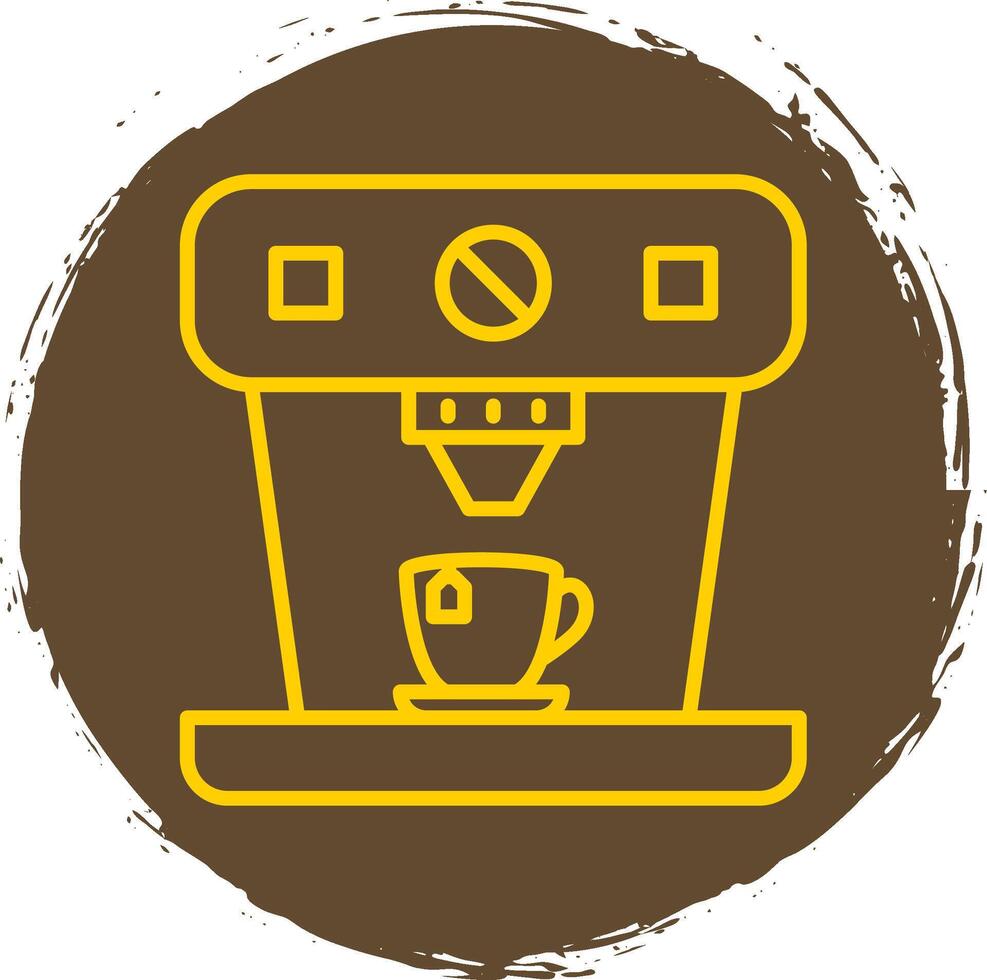 Coffee Machine Line Circle Sticker Icon vector