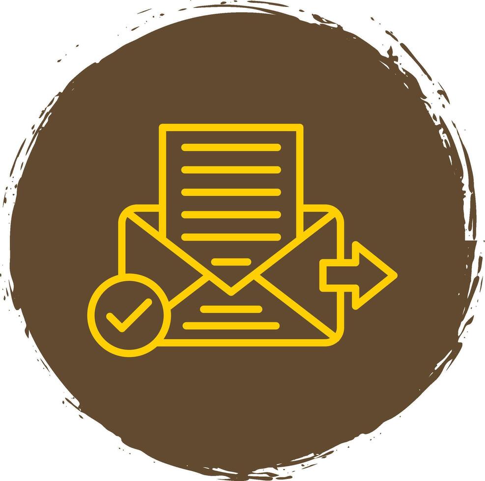 Send Mail Line Circle Sticker Icon vector
