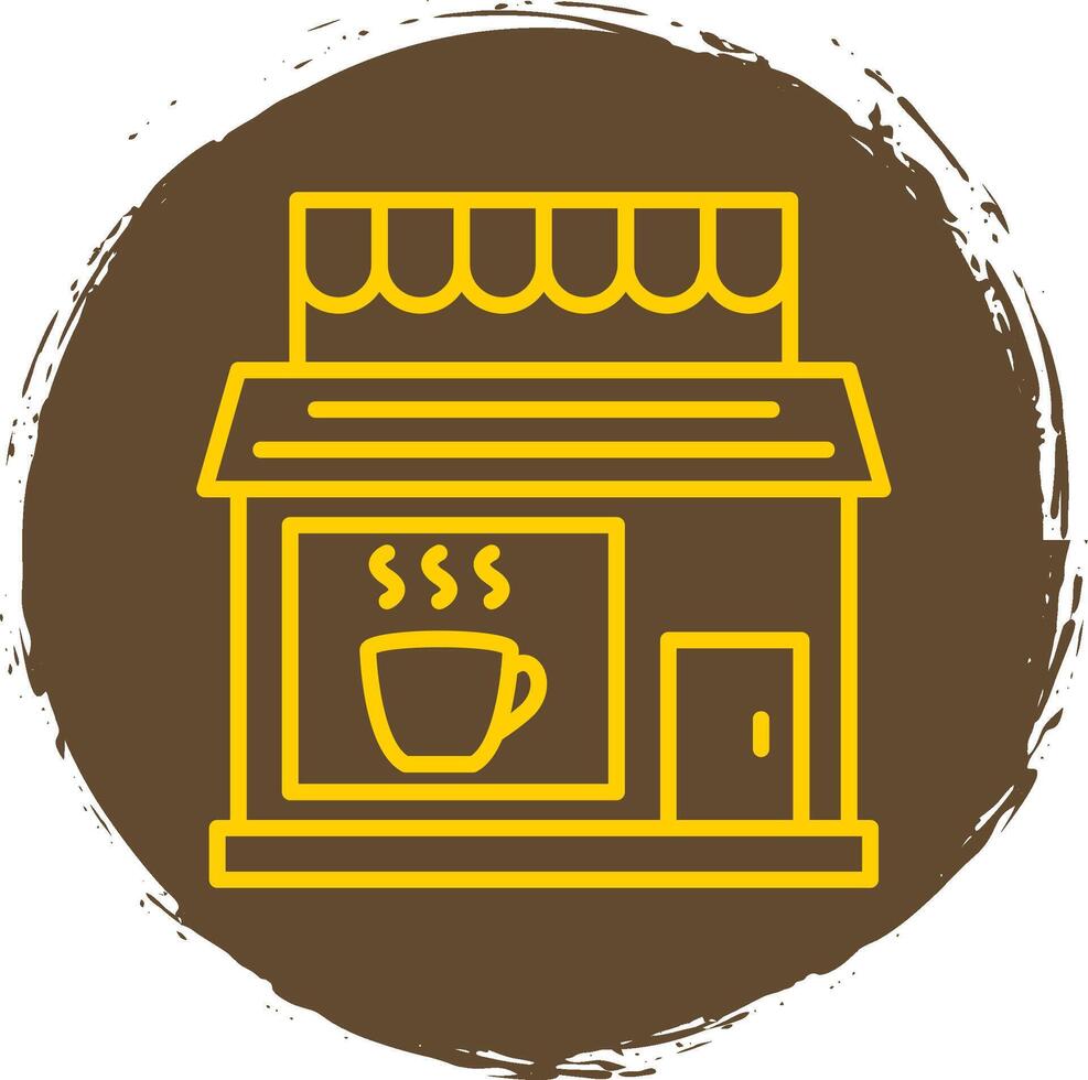 Coffee Shop Line Circle Sticker Icon vector