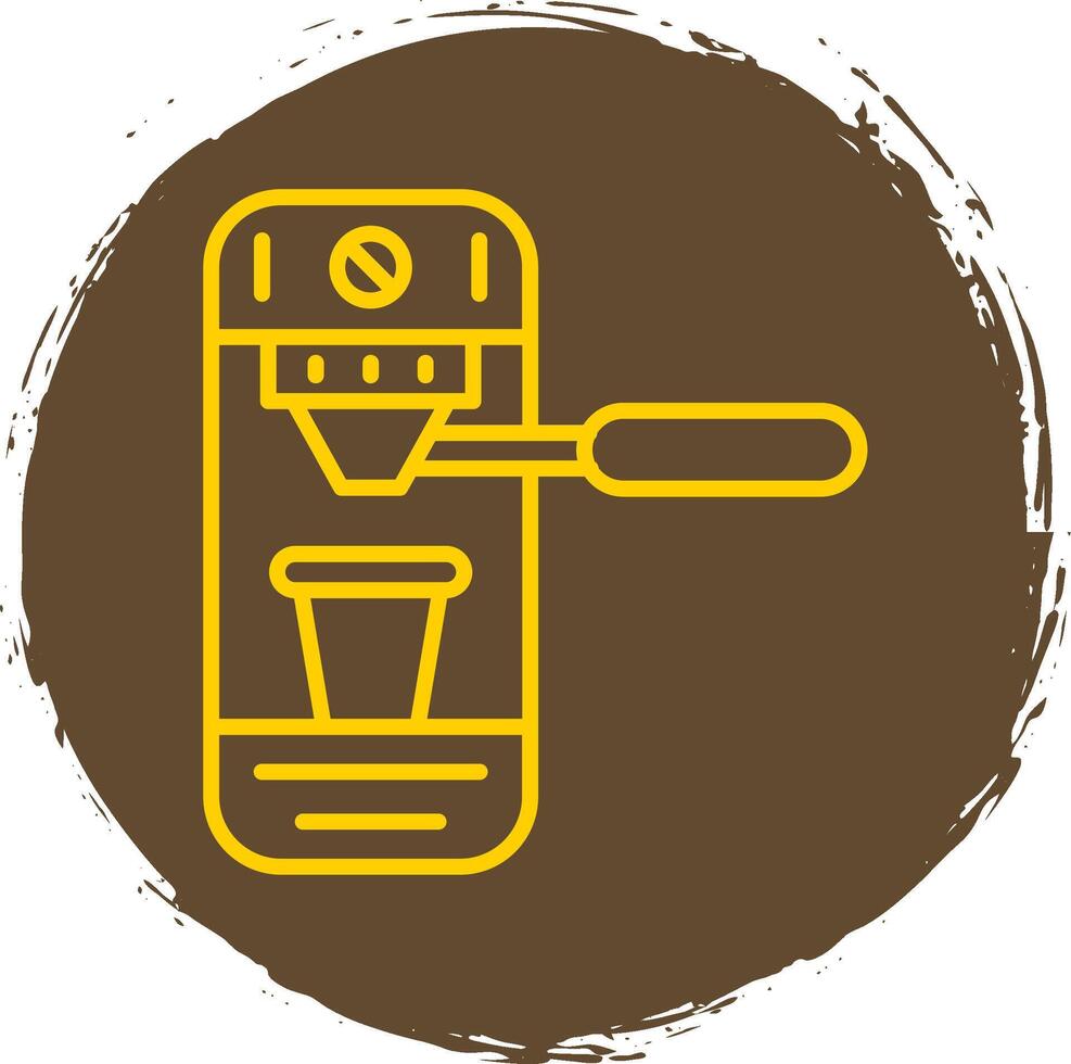 Coffee Machine Line Circle Sticker Icon vector