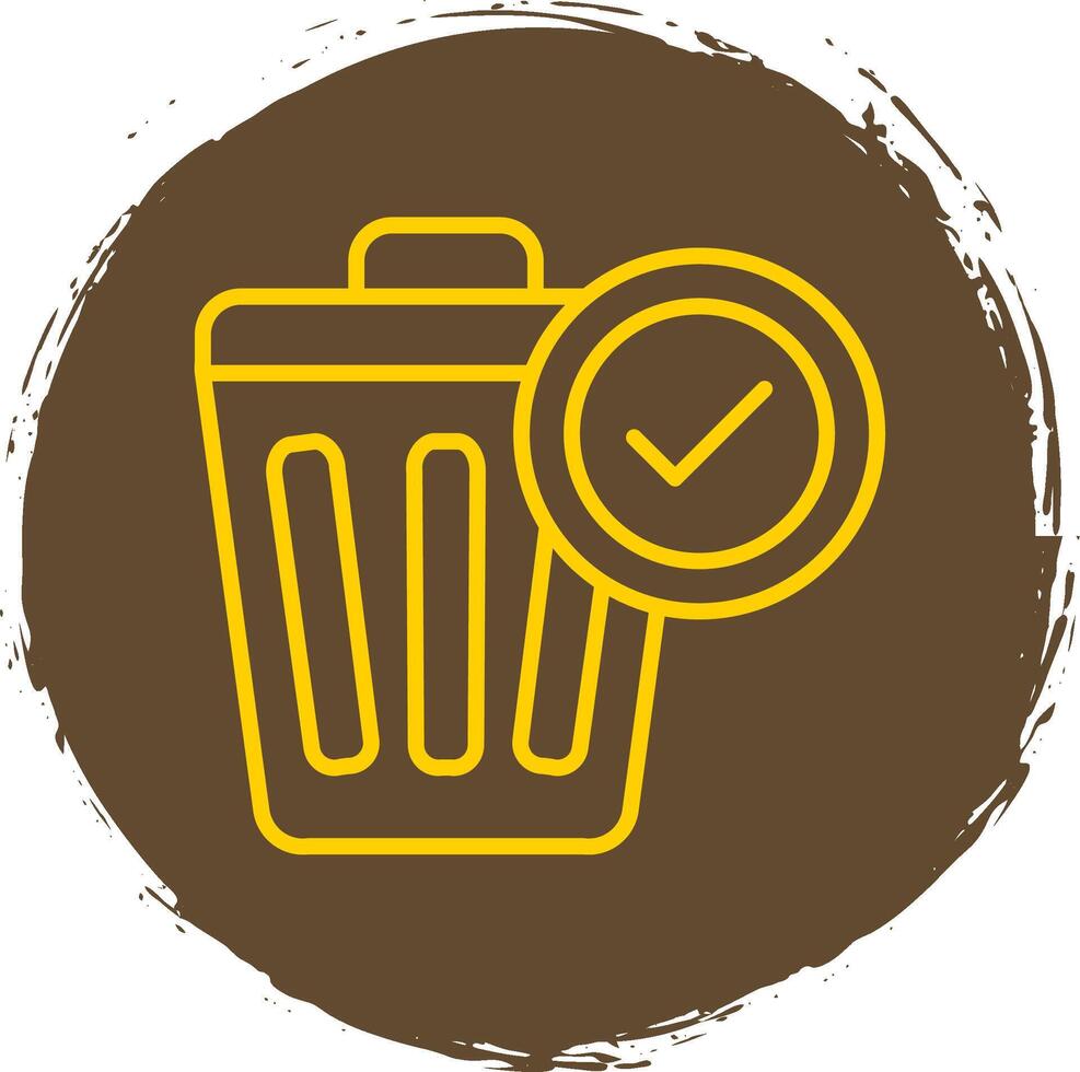 Waste Bin Line Circle Sticker Icon vector