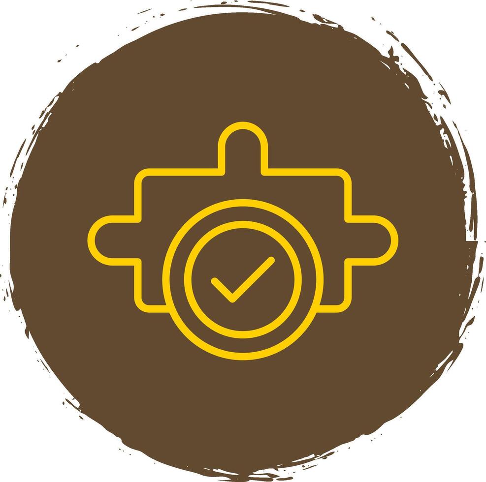 Jigsaw Line Circle Sticker Icon vector