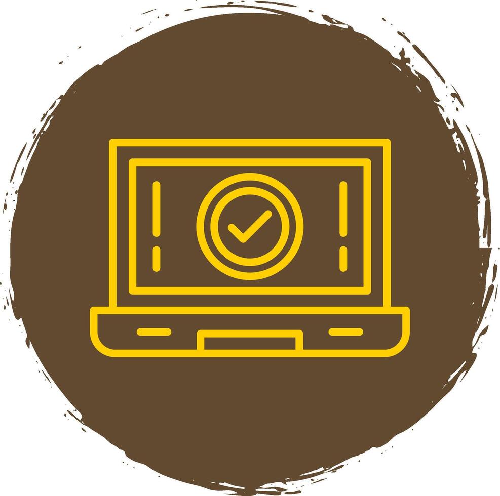 Laptop Line Circle Sticker Icon vector