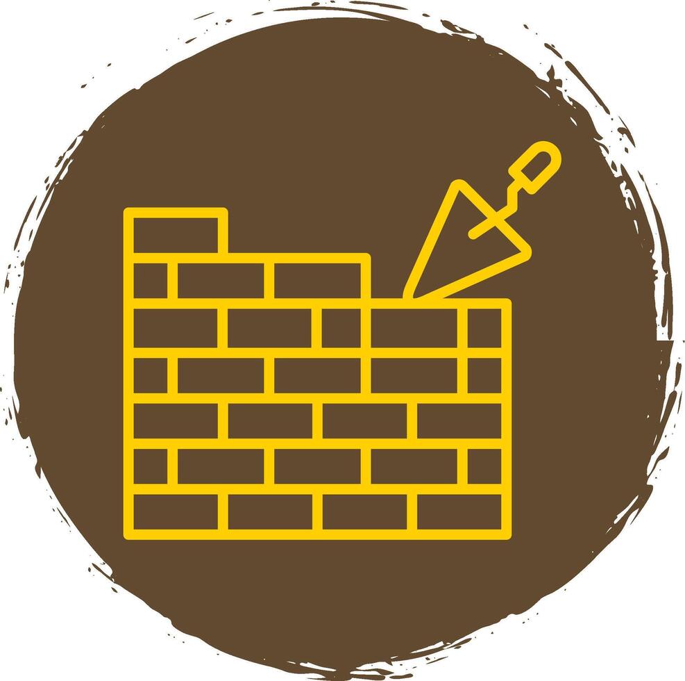 Brickwall Line Circle Sticker Icon vector