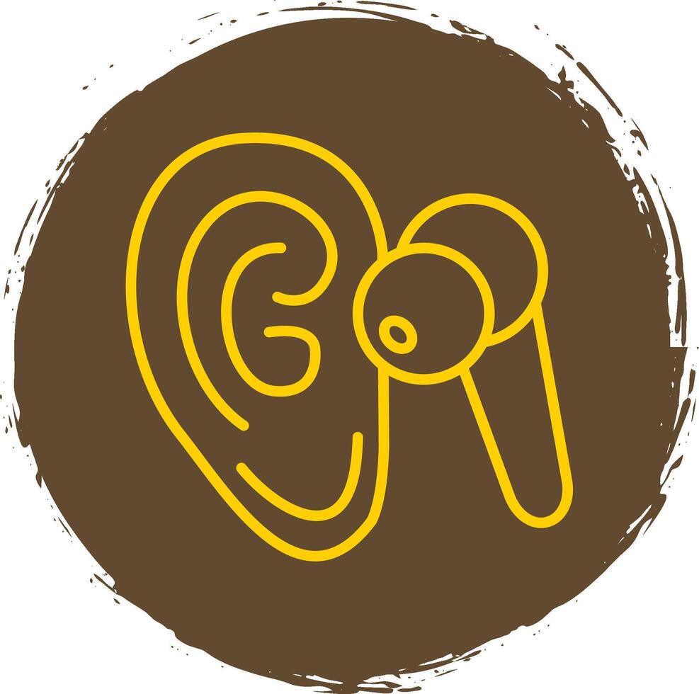 Listen Line Circle Sticker Icon vector