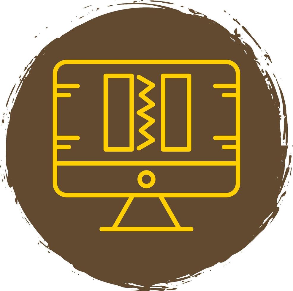 Broken Code Line Circle Sticker Icon vector