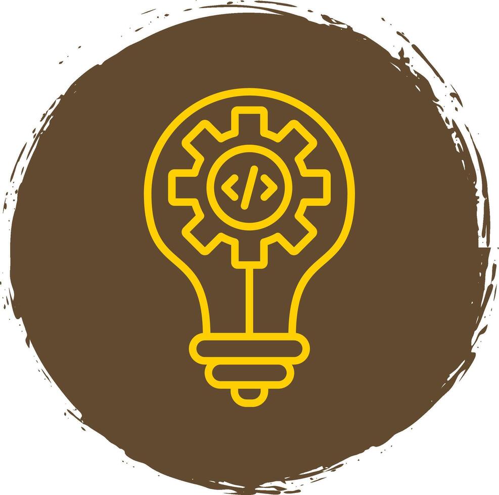 Idea Line Circle Sticker Icon vector