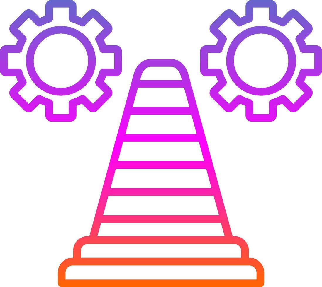 Traffic Cone Line Circle Sticker Icon vector