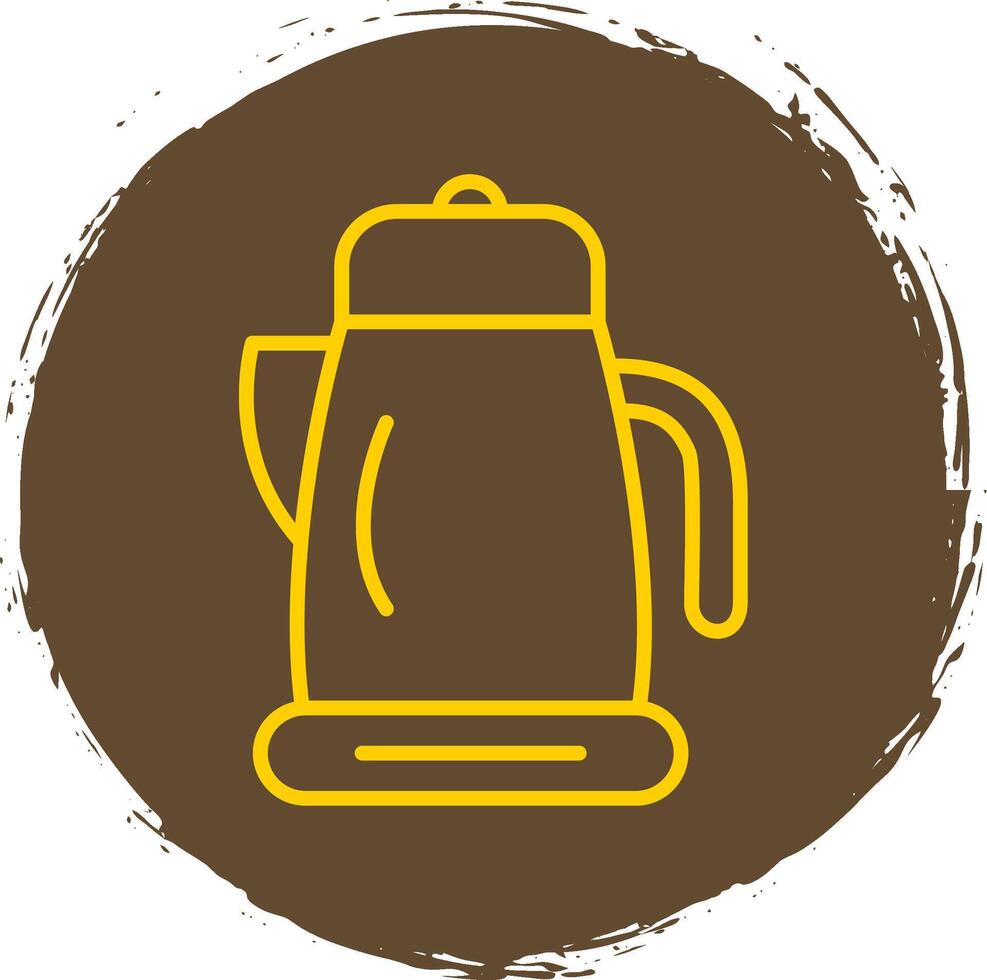 Kettle Line Circle Sticker Icon vector