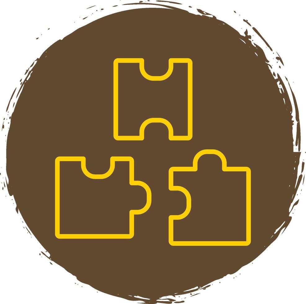 Puzzle Line Circle Sticker Icon vector