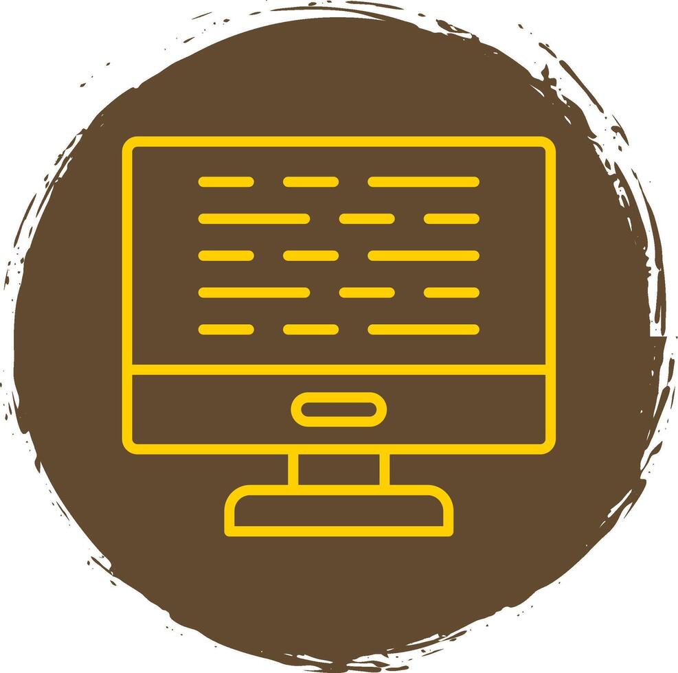 Computer Line Circle Sticker Icon vector