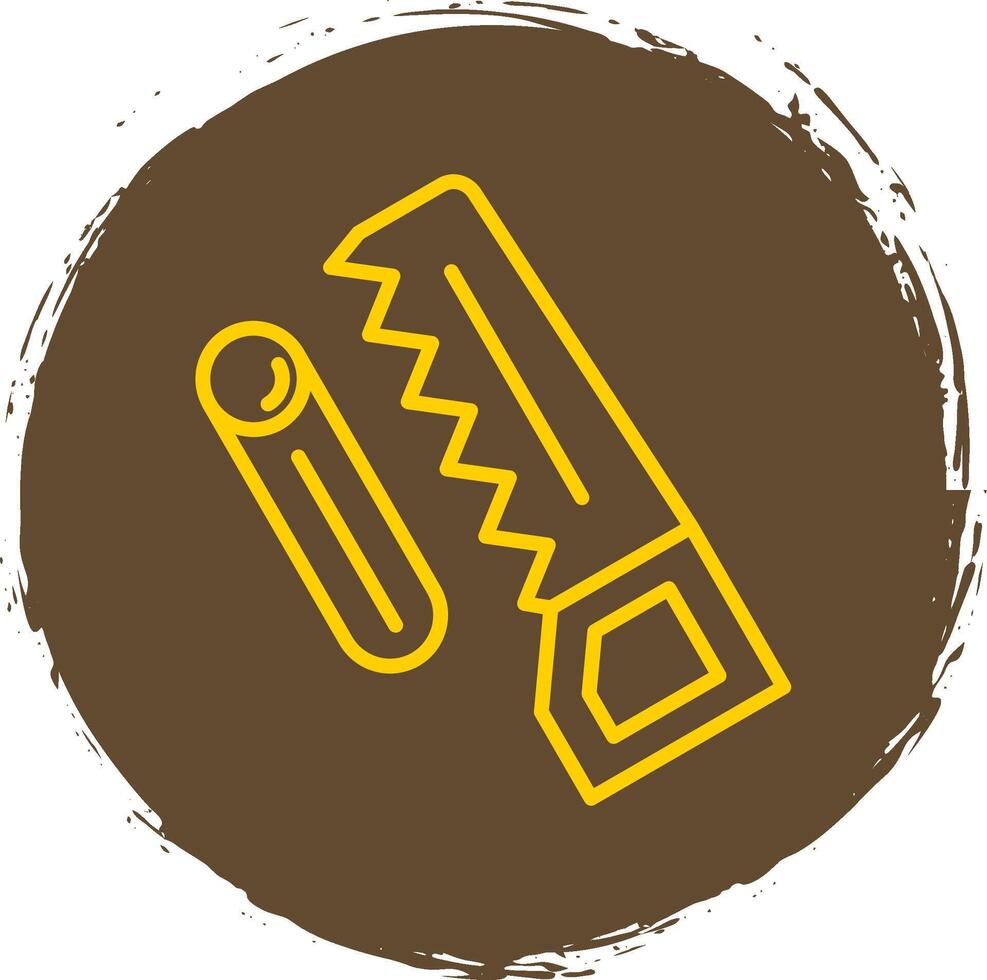 Woodworking Line Circle Sticker Icon vector