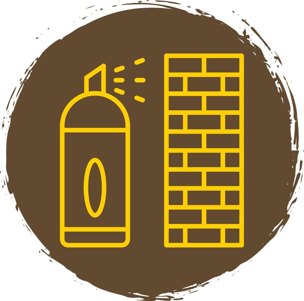 Graffiti Line Circle Sticker Icon vector