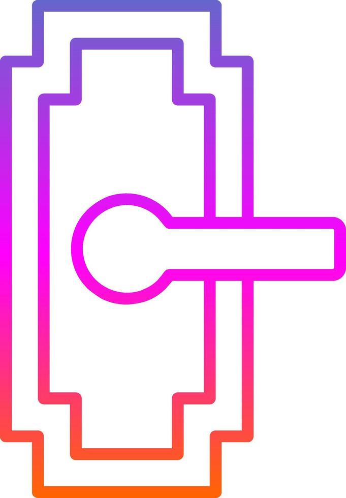Door Handle Line Circle Sticker Icon vector