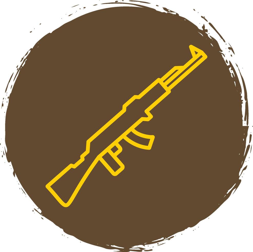Gun Line Circle Sticker Icon vector