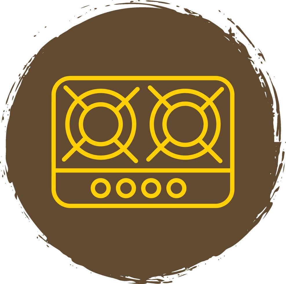 Hob Line Circle Sticker Icon vector