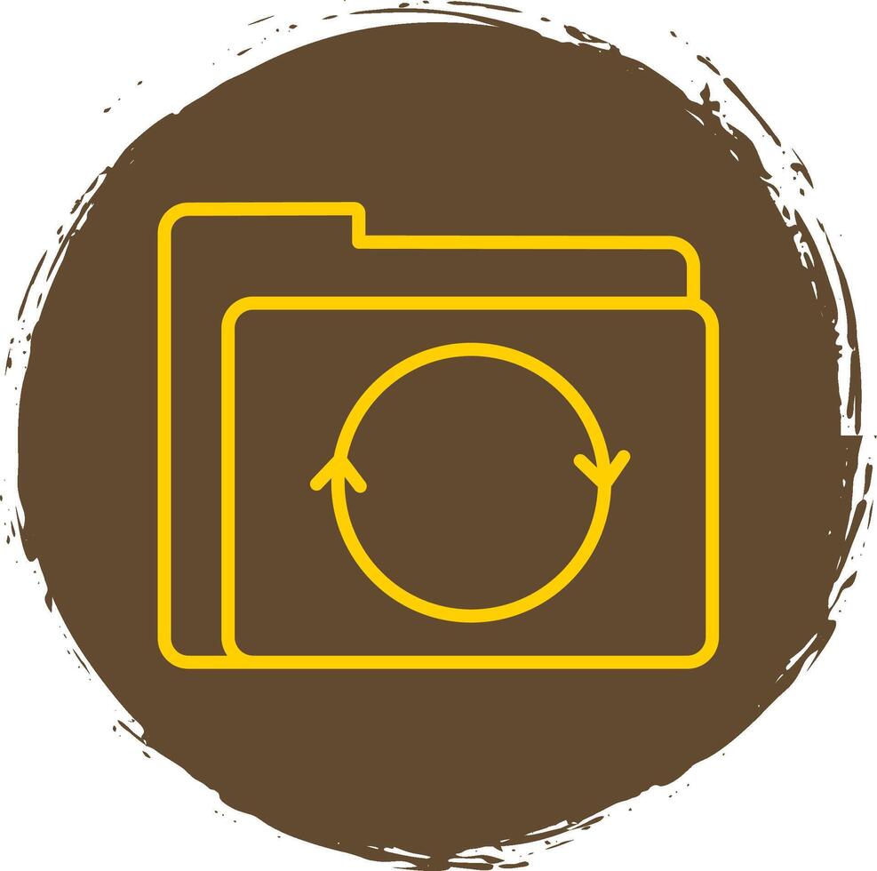 Folder Line Circle Sticker Icon vector