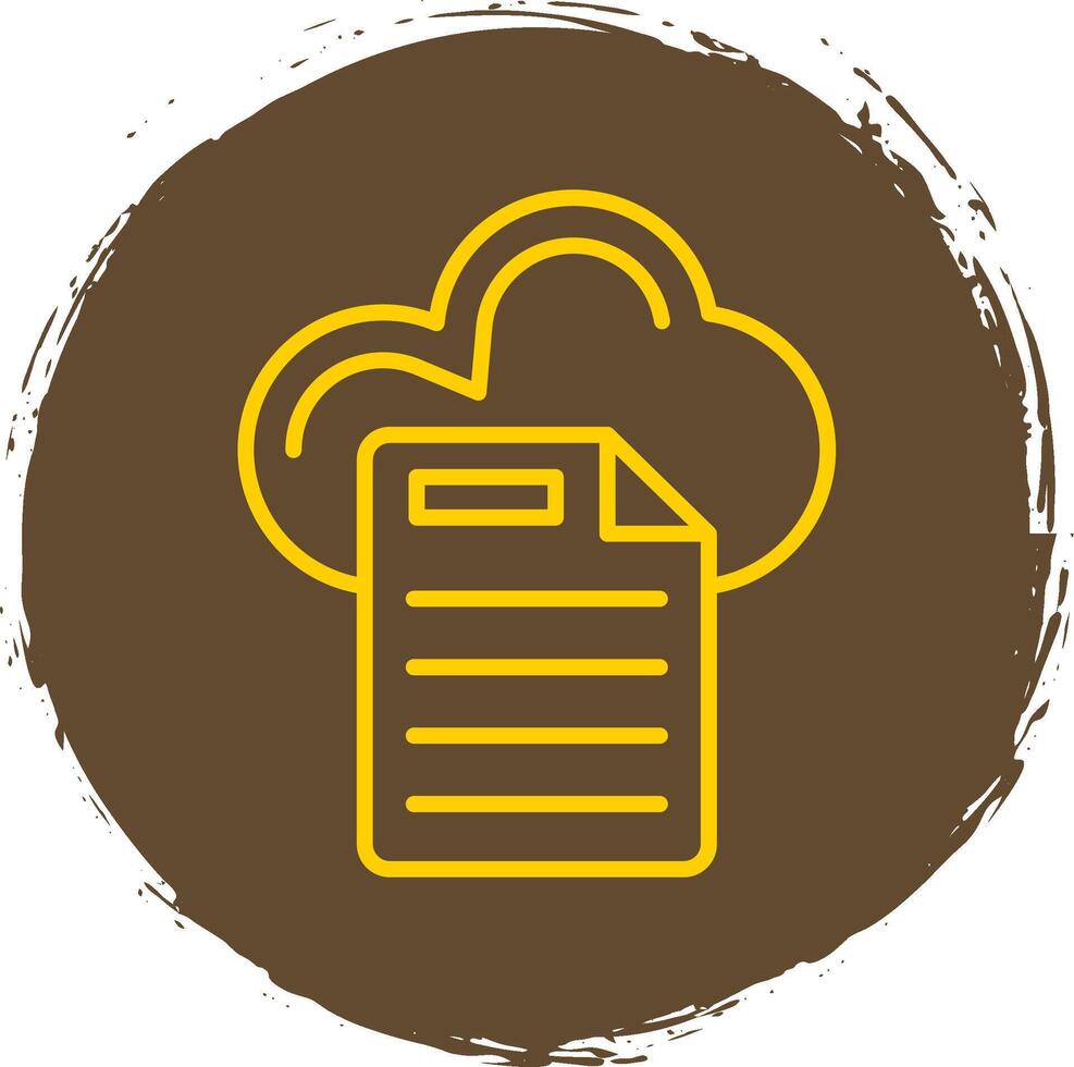 Cloud Data Line Circle Sticker Icon vector