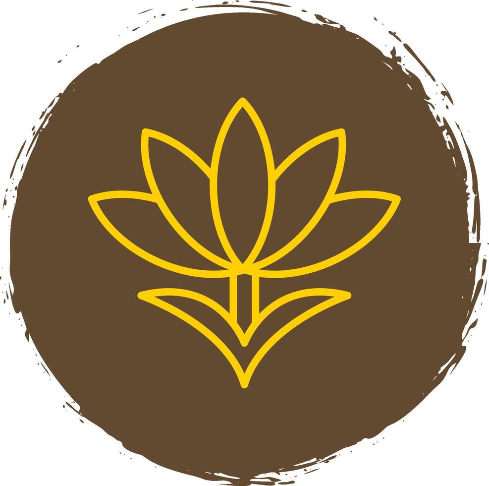 Saffron Line Circle Sticker Icon vector
