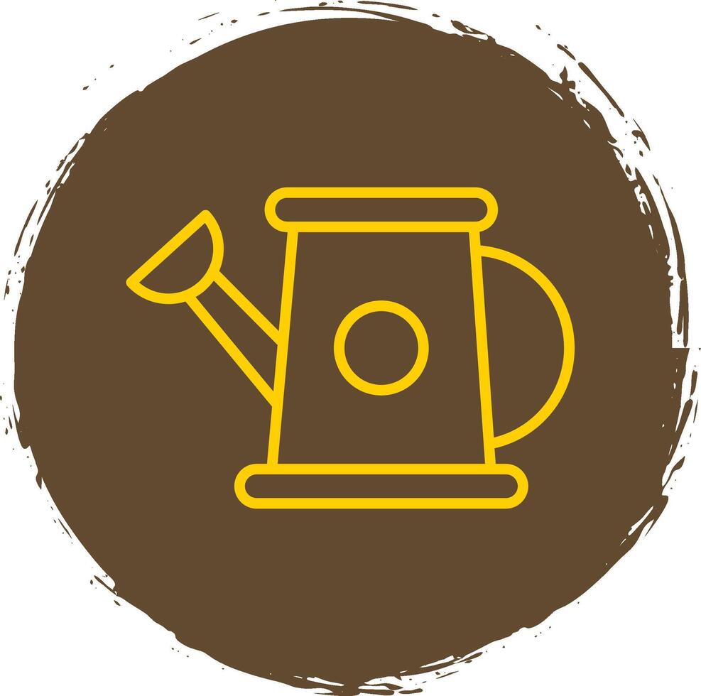 Watering Can Line Circle Sticker Icon vector